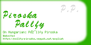 piroska pallfy business card